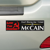 Autocollant De Voiture Ne me blâmez pas que j'ai voté McCain (En voiture)