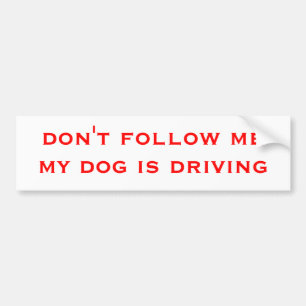 Autocollant De Voiture ne me suivez pas que mon chien conduit