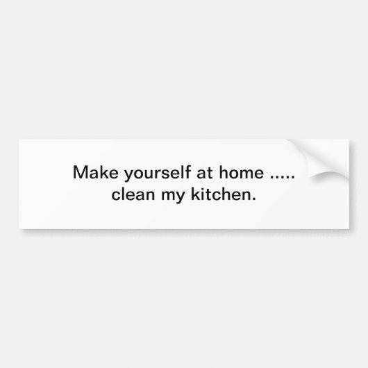 Autocollant De Voiture Nettoyez ma cuisine (Devant)