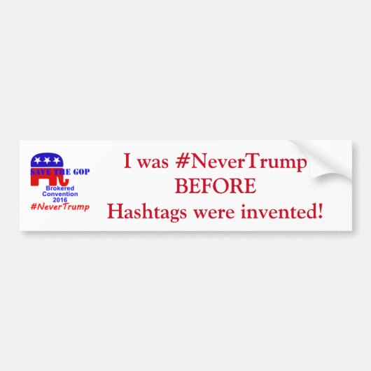Autocollant De Voiture #NeverTrump (Devant)