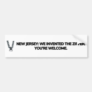 Autocollant De Voiture New Jersey : Nous avons inventé la fermeture éclai