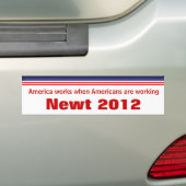 Autocollant De Voiture Newt Gingrich 2012 (En voiture)