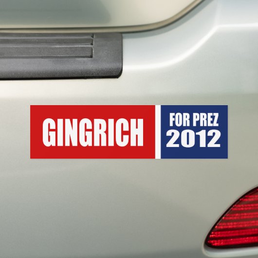 AUTOCOLLANT DE VOITURE NEWT GINGRICH 2012 (En voiture)