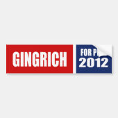 AUTOCOLLANT DE VOITURE NEWT GINGRICH 2012 (Devant)