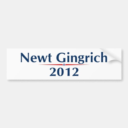 Autocollant De Voiture Newt Gingrich 2012 (v101) (Devant)