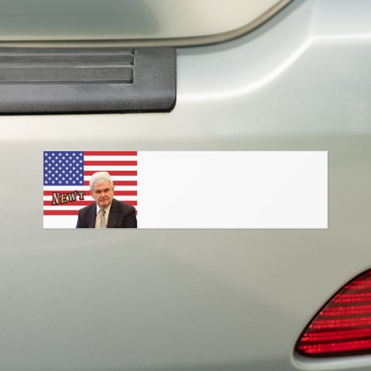 Autocollant De Voiture Newt Gingrich & U.S. Flag - Écrivez votre propre t (En voiture)