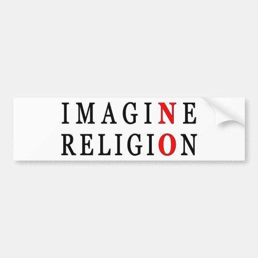 Autocollant De Voiture N'imaginez aucune religion (Devant)