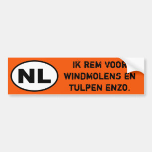 Autocollant De Voiture NL Sticker - I Break for windmills (Version néerla