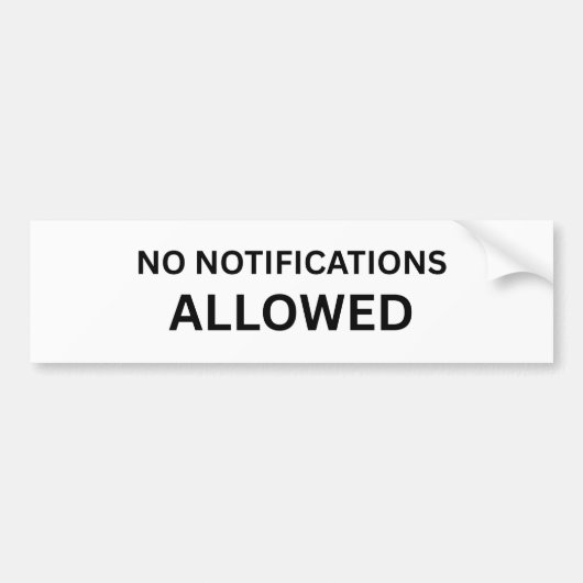 Autocollant De Voiture No Notifications Allowed Minimalist Technical (Devant)