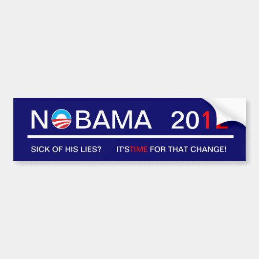 Autocollant De Voiture Nobama 2012 (Devant)