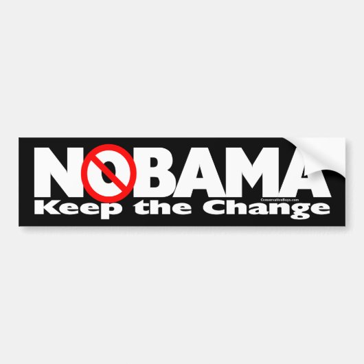 Autocollant De Voiture NoBama : Gardez le changement (Devant)