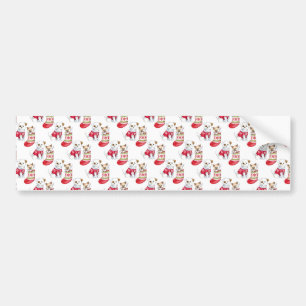 Autocollant De Voiture Noel Chien & Chat Stockings