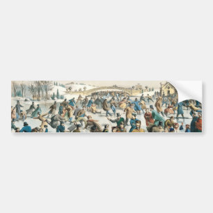 Autocollant De Voiture Noël victorien Central Park Currier & Ives