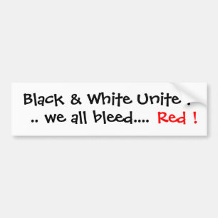 Autocollant De Voiture Noir et blanc unissez. nous tous purge…., Rouge !