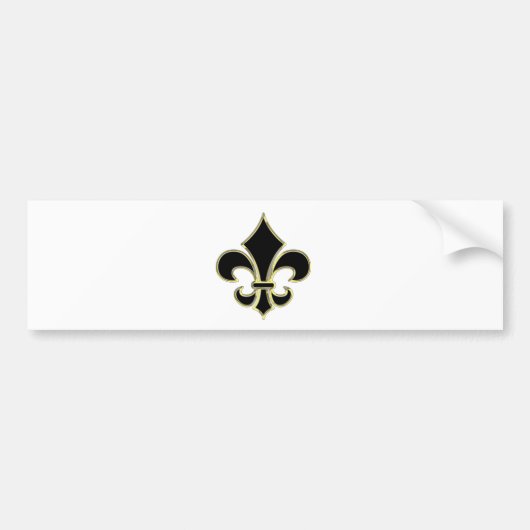 Autocollant De Voiture Noir et Gold Fleur De Lis de Geaux (Devant)