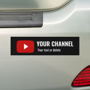 Autocollant De Voiture Nom de chaîne Youtube personnalisé Noir personnali