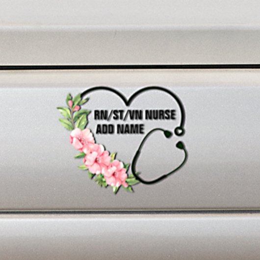 Autocollant De Voiture Nom de l'infirmière étudiante-inscrite-ancienne