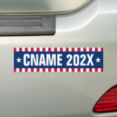 Autocollant De Voiture Nom du candidat année élection bordure rayée (En voiture)