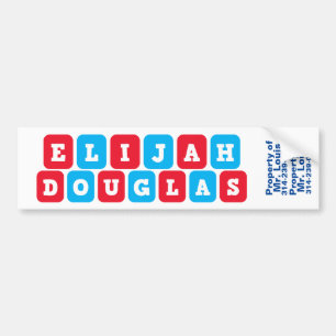 Autocollant De Voiture Noms : Nametag d'Élijah et de Douglas/autocollant