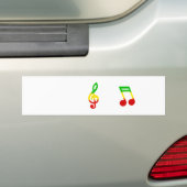 Autocollant De Voiture Note de Rasta et clef triple (En voiture)