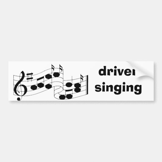 Autocollant De Voiture notes musicales, chant de conducteur (Devant)