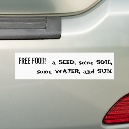 AUTOCOLLANT DE VOITURE NOURRITURE LIBRE ! (En voiture)