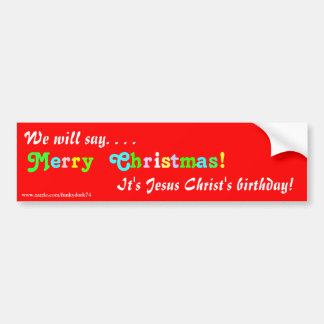 Autocollant De Voiture "Nous dirons le Joyeux Noël !" adhésif pour
