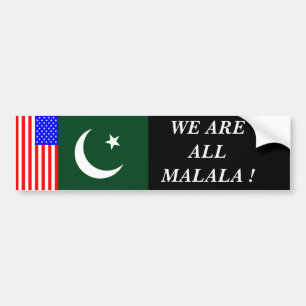 AUTOCOLLANT DE VOITURE NOUS SOMMES TOUS LES MALALA !