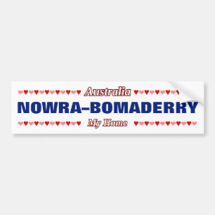 Autocollant De Voiture NOWRA-BOMADERRY - Mon foyer - Australie;Cœurs