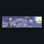 Autocollant De Voiture Nuit étoilée par Vincent van Gogh<br><div class="desc">Starry Night by Vincent van Gogh est un post impressionnisme d'art vintage paysage de paysages avec vue sur Saint Rémy, France depuis l'asile de van Gogh. Le ciel nocturne tourbillonne de nuages avec une lune brillante et des étoiles brillantes au-dessus du village pittoresque. Starry Night est probablement le tableau le...</div>