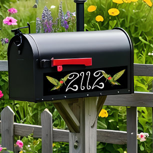 Autocollant De Voiture Numéro de boîte aux lettres de colibri noir Vintag