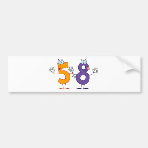 Autocollant De Voiture Numéro heureux 58