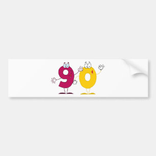 Autocollant De Voiture Numéro heureux 90