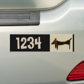 Autocollant De Voiture Numéros de la maison Dachshund (En voiture)