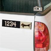 Autocollant De Voiture Numéros de la maison Dachshund (Sur camion)