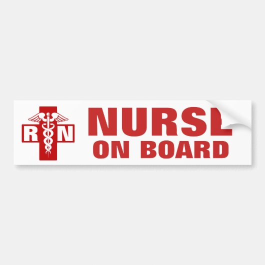 Autocollant De Voiture Nurse on Board RN or Initials (Devant)