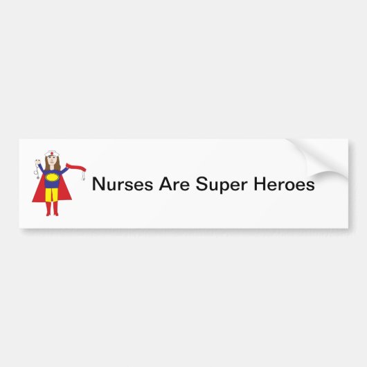Autocollant De Voiture Nurses Super Heroes (Brunette) (Devant)