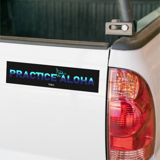 Autocollant De Voiture Oahu Pratique Aloha HIPacific Shaka (Hang lâche) (Sur camion)