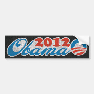 Autocollant De Voiture Obama 2012 Vintage