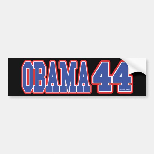 AUTOCOLLANT DE VOITURE OBAMA 44 (Devant)