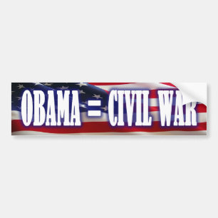 Autocollant De Voiture Obama = adhésif pour pare-chocs de guerre civile