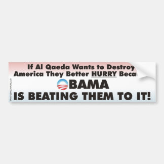 Autocollant De Voiture Obama bat Al Queda dans l'Américain de destruction