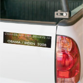 AUTOCOLLANT DE VOITURE OBAMA/BIDEN 2008 (Sur camion)