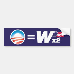 Autocollant De Voiture Obama égale l'adhésif pour pare-chocs de Bush