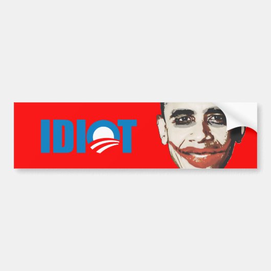 AUTOCOLLANT DE VOITURE OBAMA EST UN IDIOT (Devant)