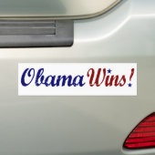 Autocollant De Voiture Obama gagne 2008 (En voiture)