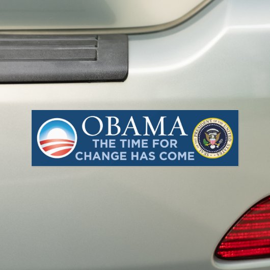Autocollant De Voiture Obama - l'heure pour le changement a l'adhésif (En voiture)