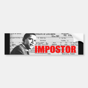 Autocollant De Voiture Obama l'imposteur
