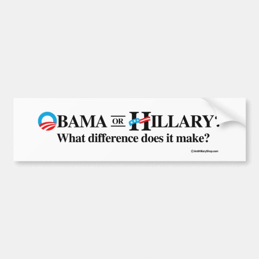Autocollant De Voiture Obama ou Hillary - quelle différence il fait - (Devant)