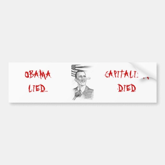 Autocollant De Voiture Obama - Pinocchio, (Devant)